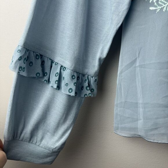 Anthropologie Tiny Frances Long Sleeve Ruffle Top Embroidered Size Small - Picture 7 of 9